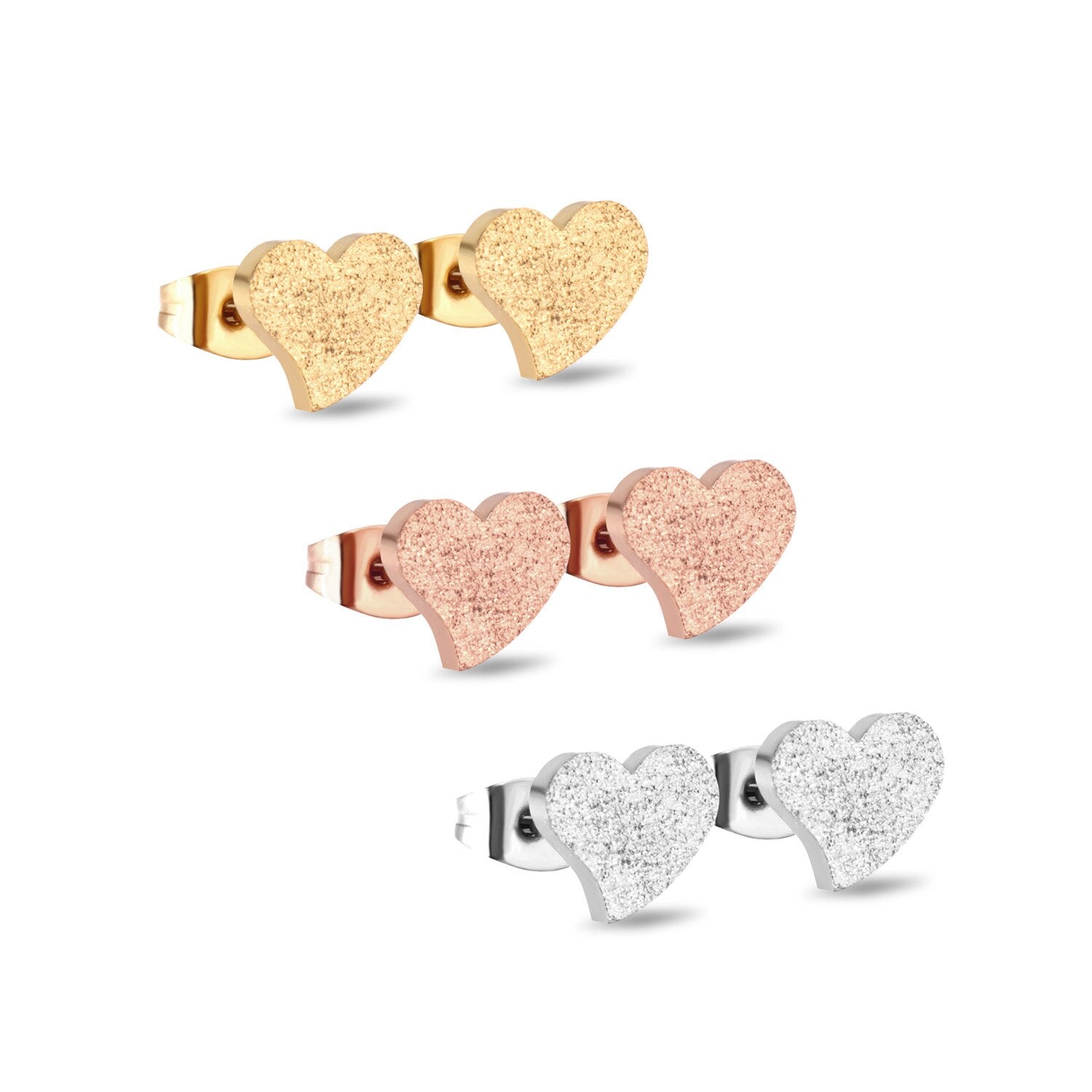 ASON 3pairs Letter LOVE Mixed Color Piercing Stud Earring Sets Stainless Steel Wholesale Fashion Jewelry For Women Party asonjewelry
